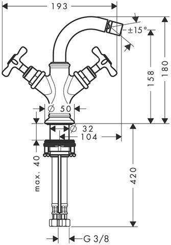 hansgrohe Bidet-Zweigriff-Armatur Axor Montreux-16520000