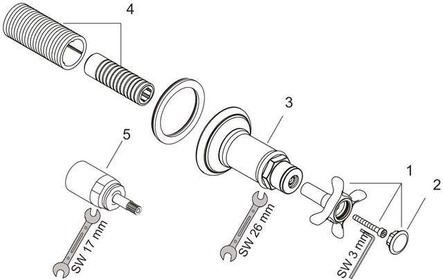 hansgrohe Fertigmontageset Axor Montreux UP-Absperrventil, chrom-16871000