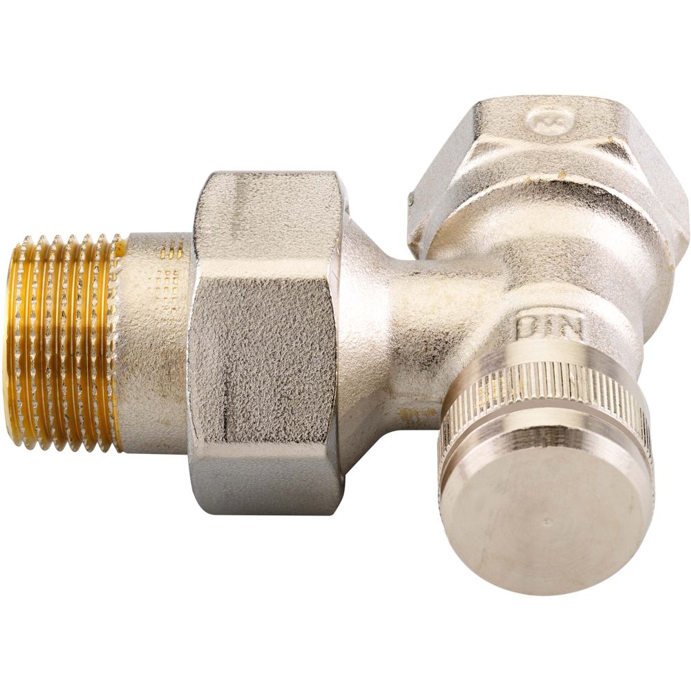 Danfoss Rücklaufverschraubung RLV 20, R 3/4" x IG 3/4", Eck, matt vernickelt -003L0145