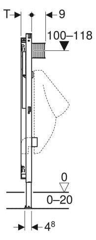 Geberit Duofix Element für Urinal, 112-130 cm, universell 111.616.00.1-111616001