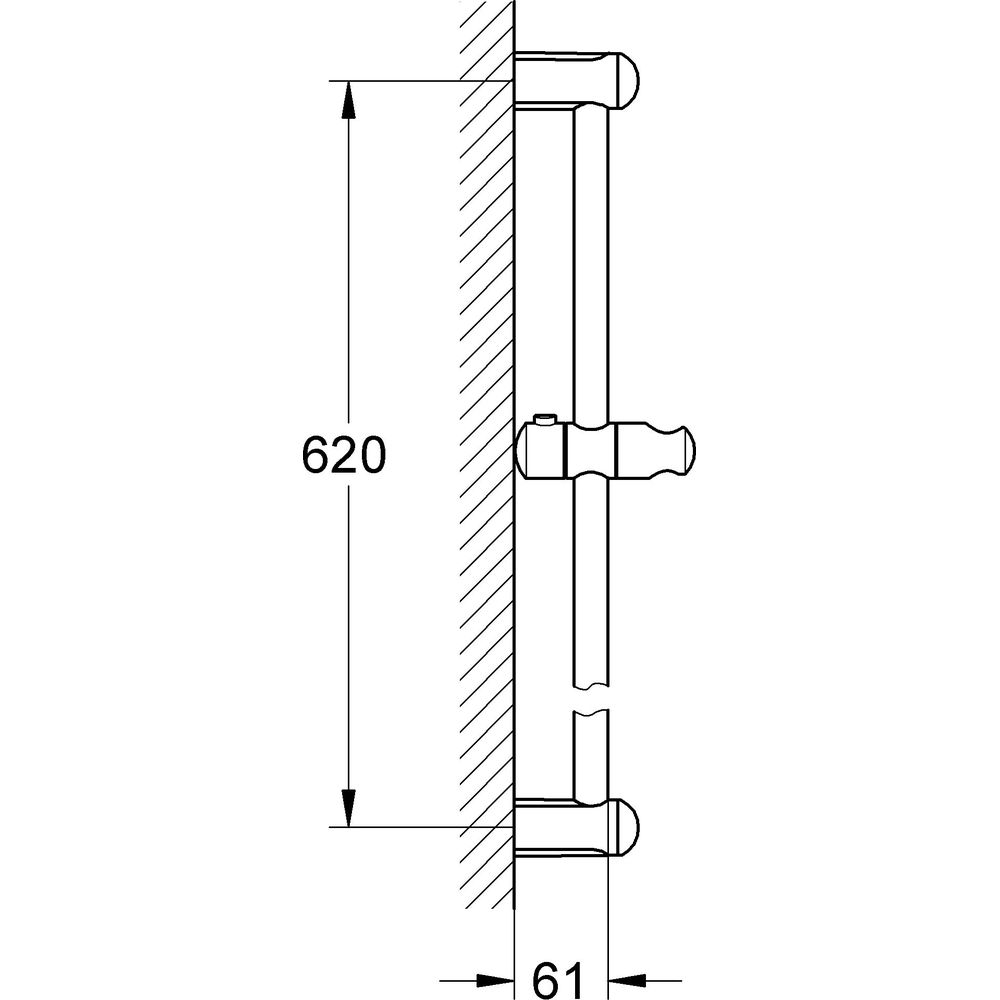 GROHE Brausestange Tempesta 60 cm, mit Wandhalter, Gleiter und Gelenkstück, chrom-27523000