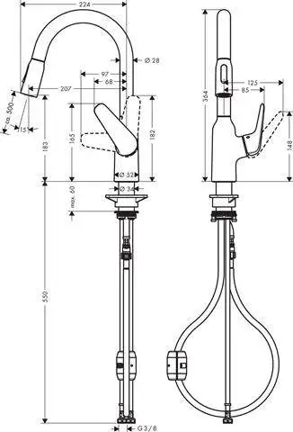 hansgrohe Spültisch-Einhebelmischer M429-H180-71801800
