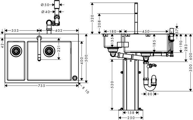 Spülencombi Select C71-F655-09-43206800