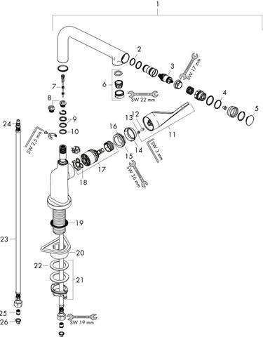 hansgrohe Spültisch-Einhebelmischer Axor Citterio Select-39860800