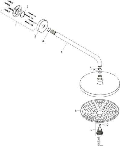 hansgrohe Kopfbrause Raindance Select S 300 2jet, mit Brausearm 390mm, chrom-27378000