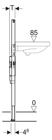 Geberit Duofix Element für Waschtisch, 112 cm, Standarmatur, mit UP-Geruchsverschluss 111.480.00.1-111480001