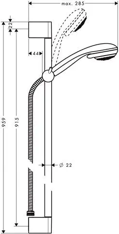 Hansgrohe Brause-Set Crometta 85 Vario mit 90 cm Brausestange Unica Crometta, chrom-27762000
