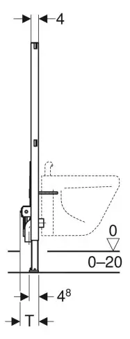 Geberit Duofix Element für Bidet, 112 cm, universell: B=50cm, T=10cm 111.510.00.1-111510001