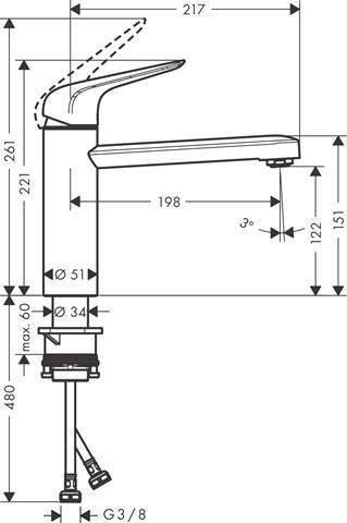 hansgrohe Spültisch-Einhebelmischer M421-H120-71806800