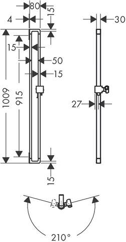 hansgrohe Brausestange Axor Citterio E 900 mm, mit Handbrause 120 3jet, chrom-36736000