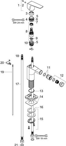 hansgrohe Bidet-Einhebelmischer Axor Citterio E Ausladung 114 mm, mit Ablaufgarnitur, mit Hebelgriff-36121000