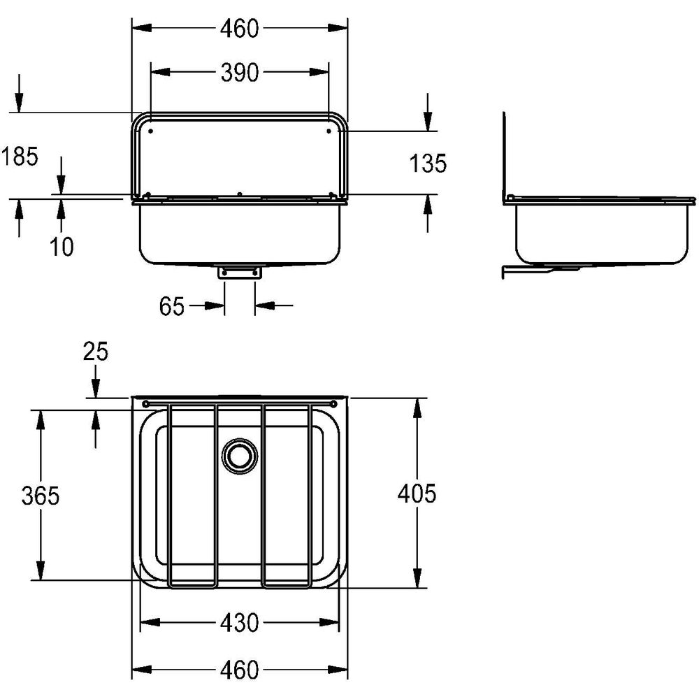 Aquarotter Ausgussbecken Sirius SIRC368 460 x 135 x 405 mm, Chromnickelstahl seidenmatt-2000103269