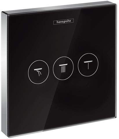 hansgrohe Fertigmontageset ShowerSelect UP-Thermostat, für 3 Verbraucher, Glas, weiß/chrom-15736400